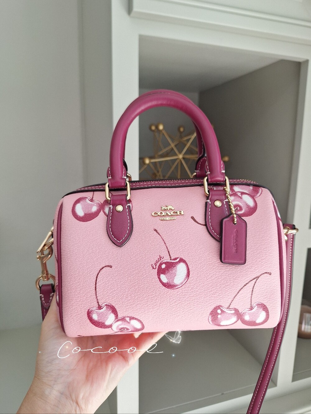 NEW  Coach Mini Rowan Crossbody Bag With Cherry Print Cr245 Limited 🍒